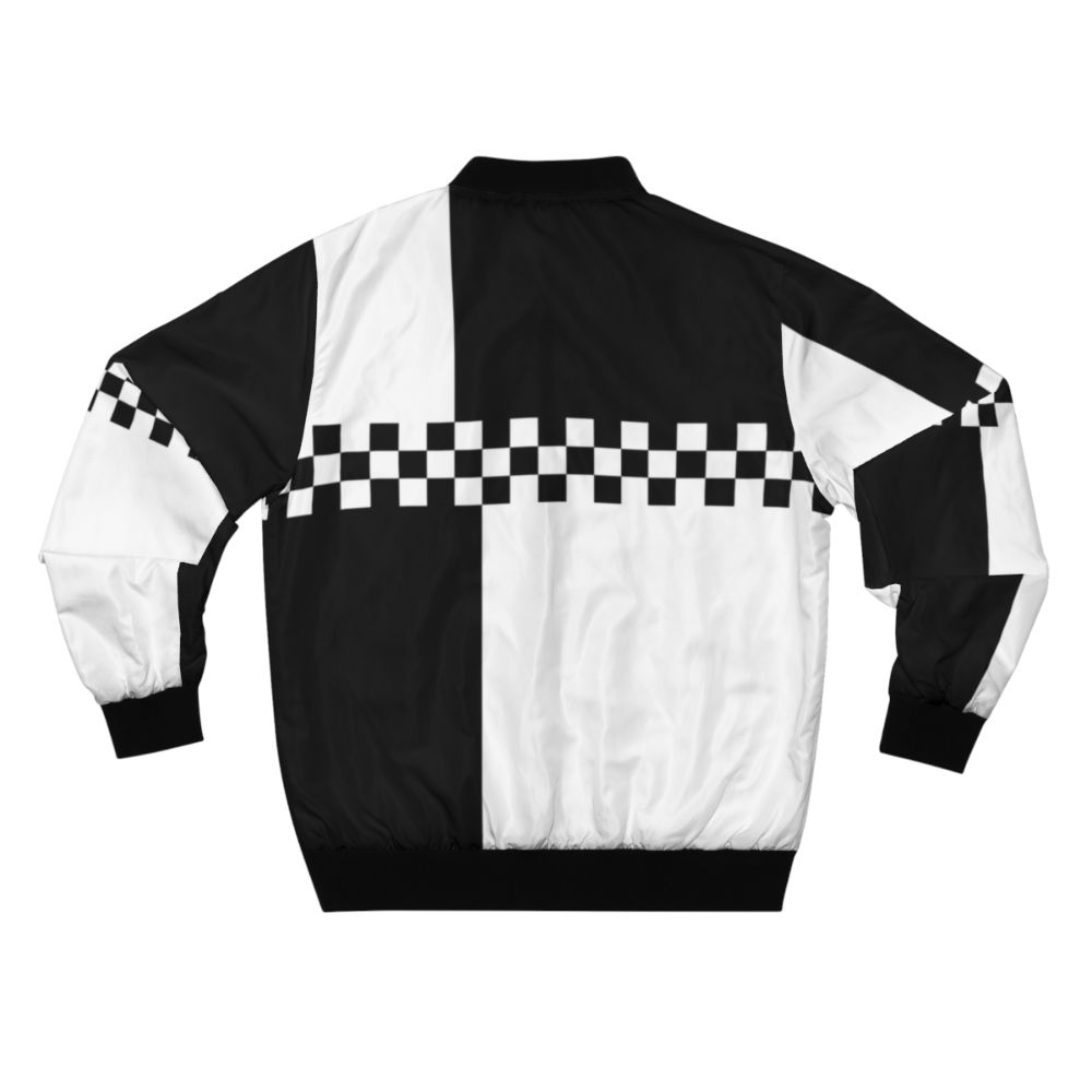 Mod ska black and white color block bomber jacket - Back