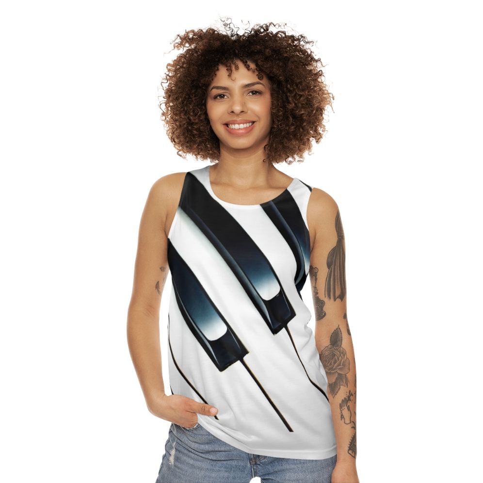 Piano keys abstract art unisex tank top - women