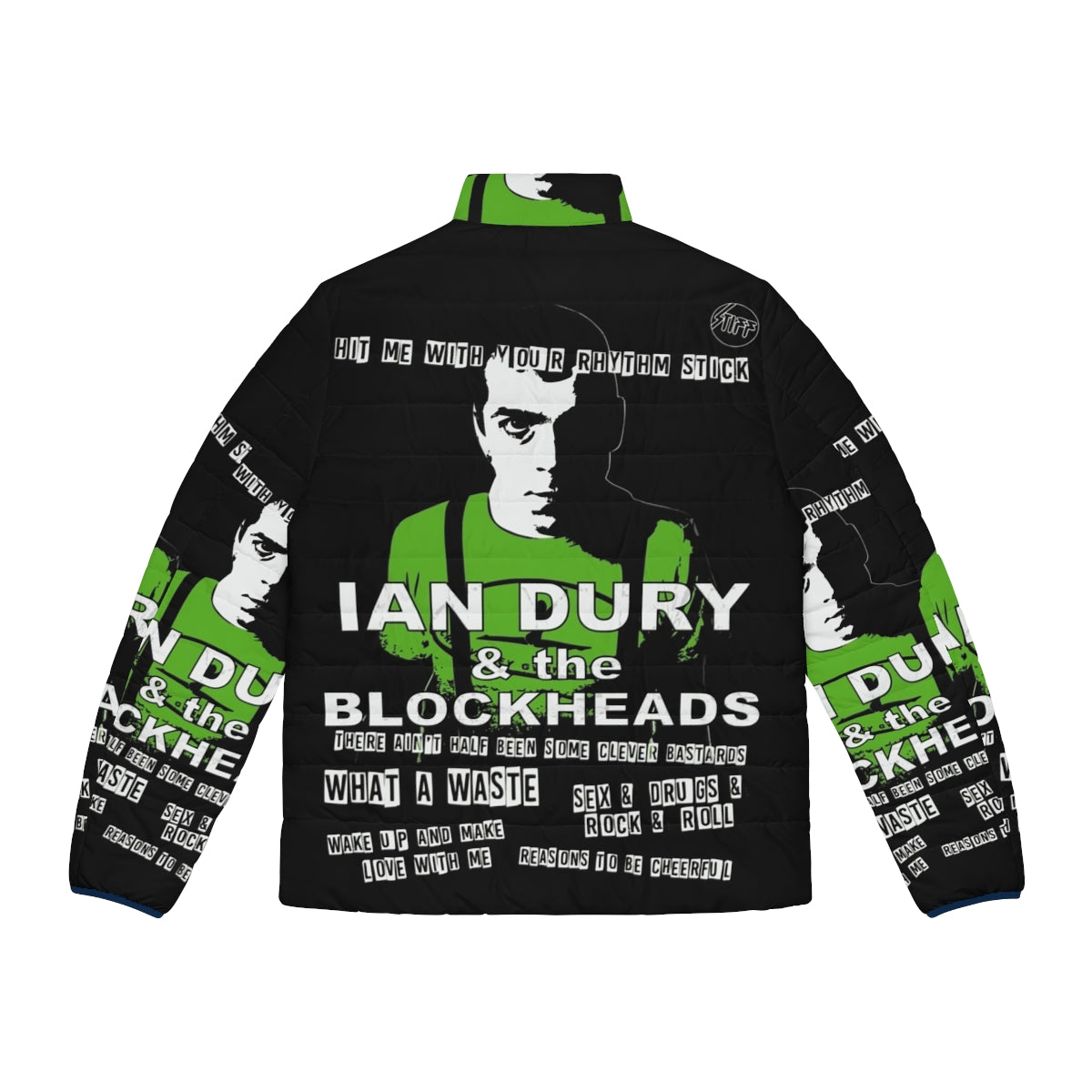 Ian Dury and the Blockheads British Post-Punk Puffer Jacket - Back