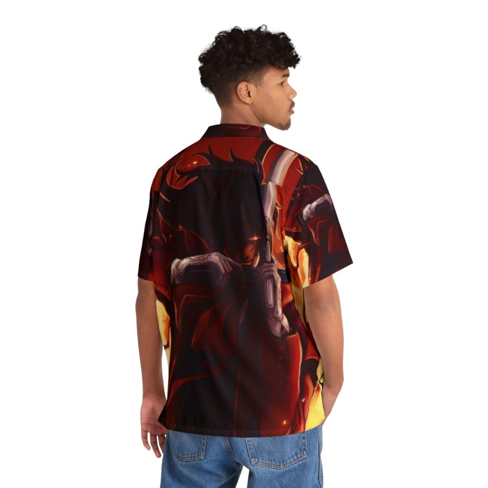 Alucard Anime Hawaiian Shirt - Flat lay