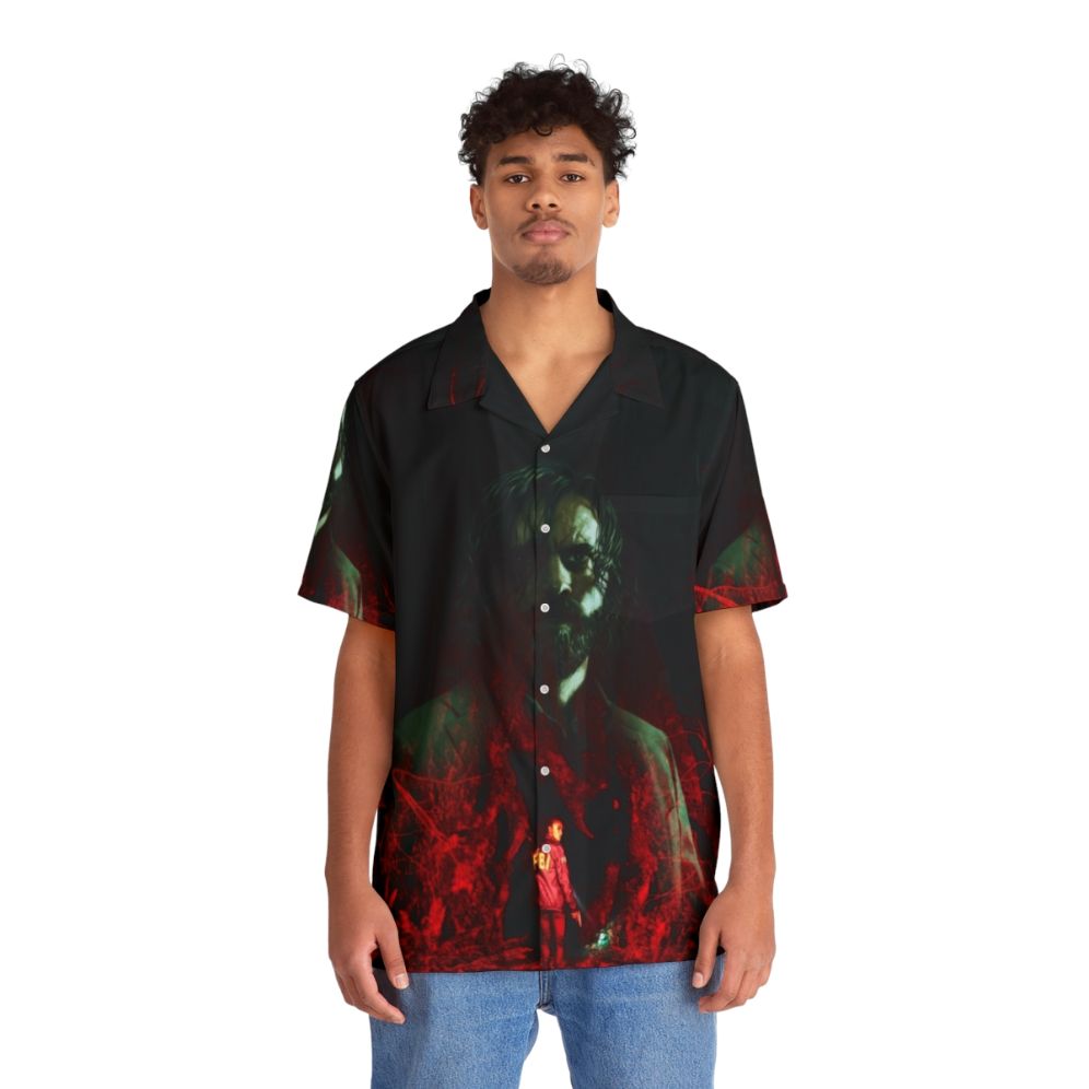 Alan Wake 2 inspired Hawaiian-style shirt with tropical artwork - Lifestyle