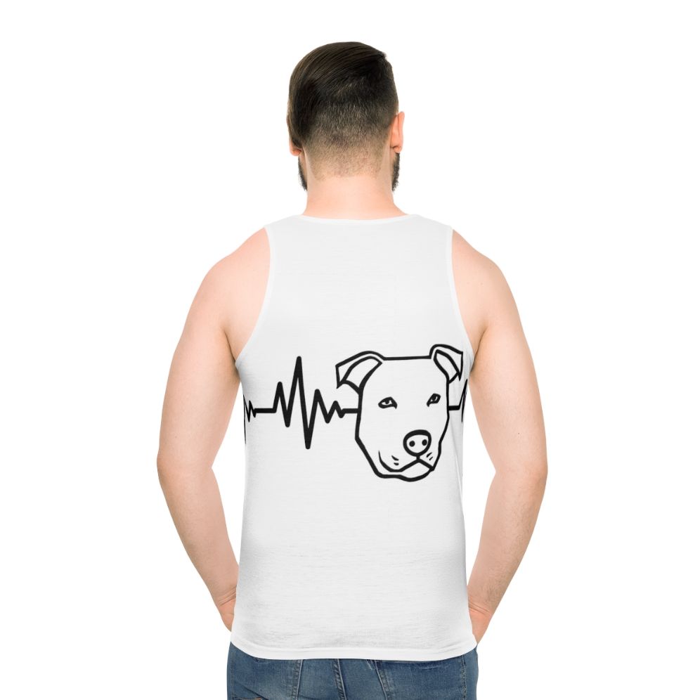 Pitbull Heartbeat Unisex Tank Top - men back