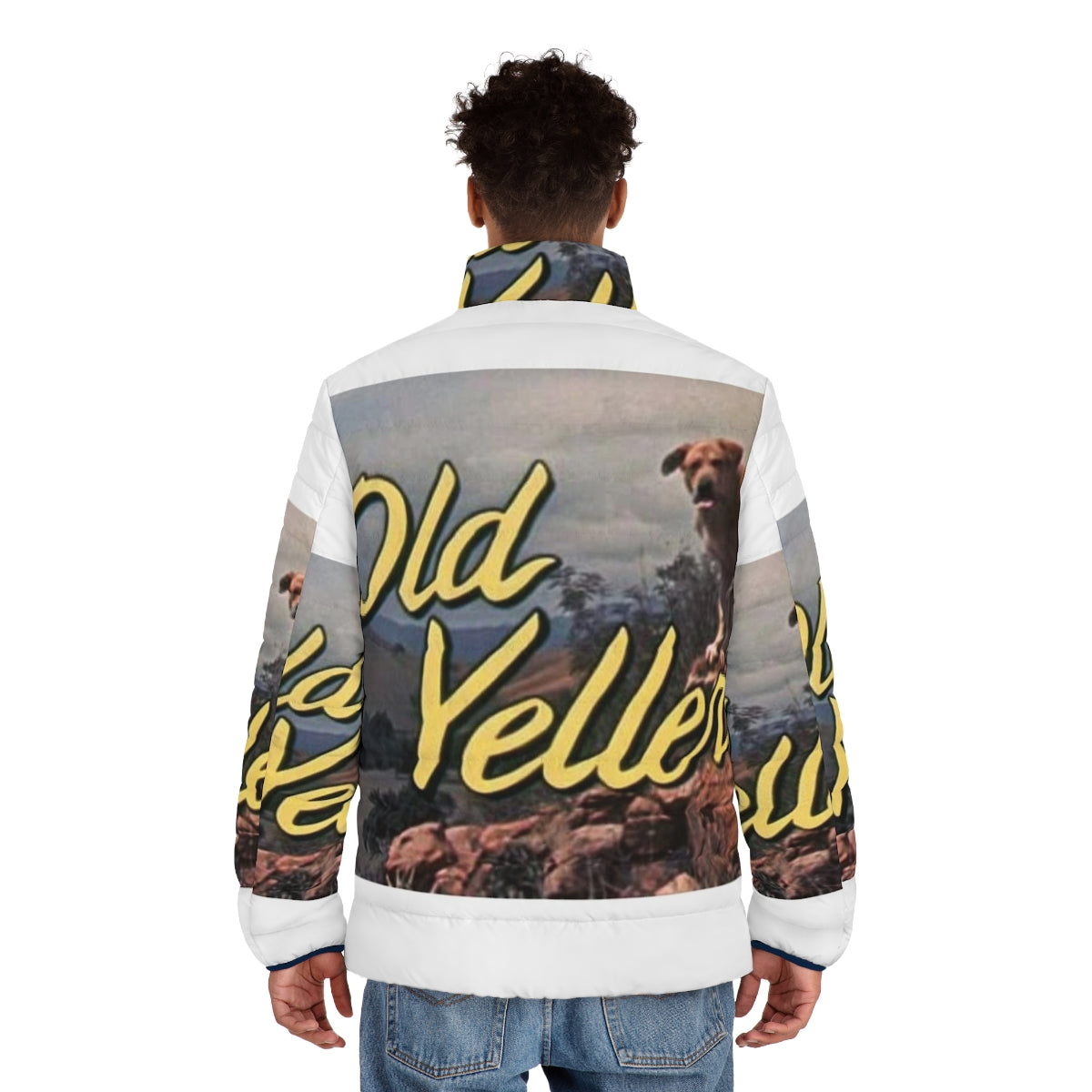 Old Yeller puffer jacket featuring a stylish and unique design - men back