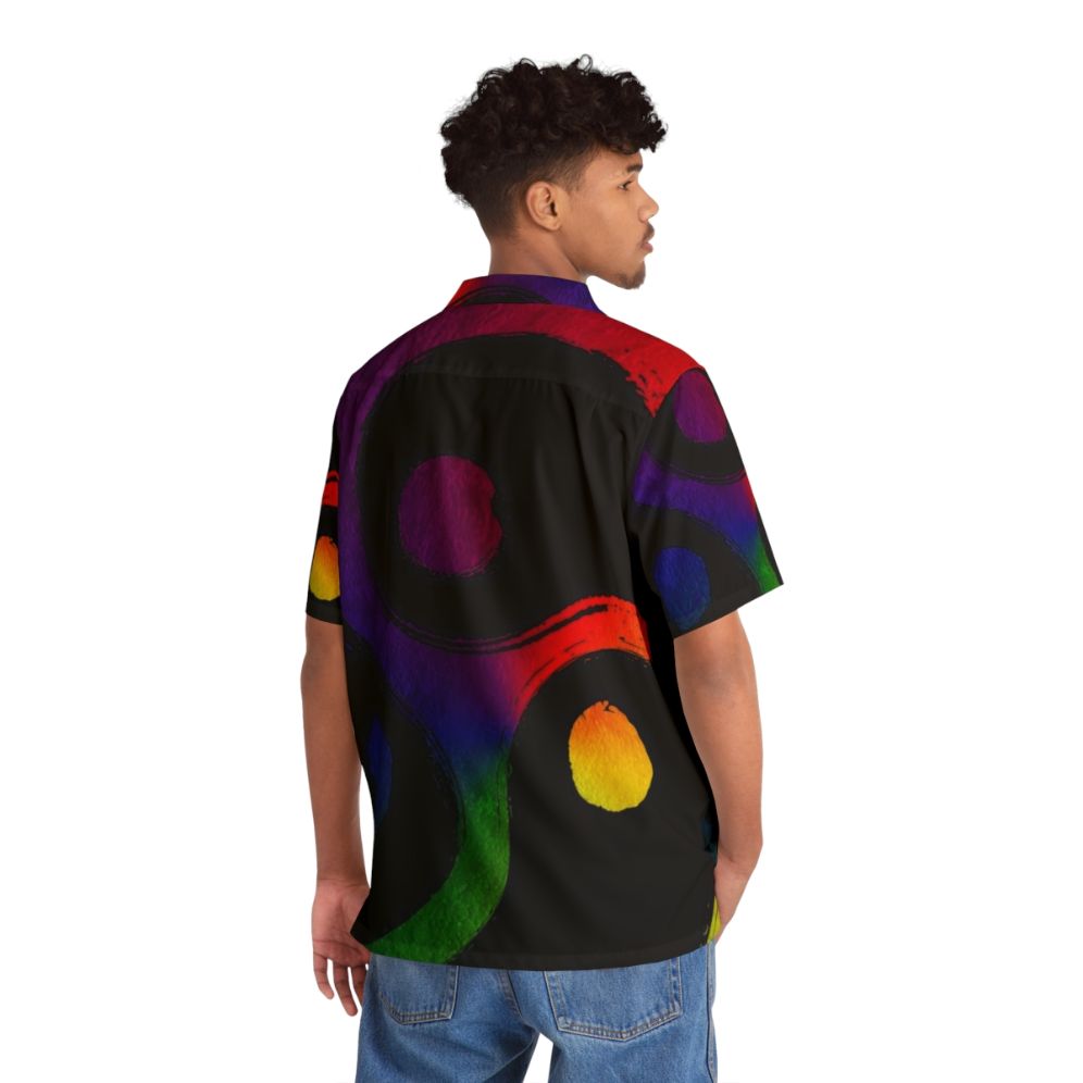 Rainbow LGBTQ+ Pride & BDSM Hawaiian Shirt with Triskelion Design - People Back