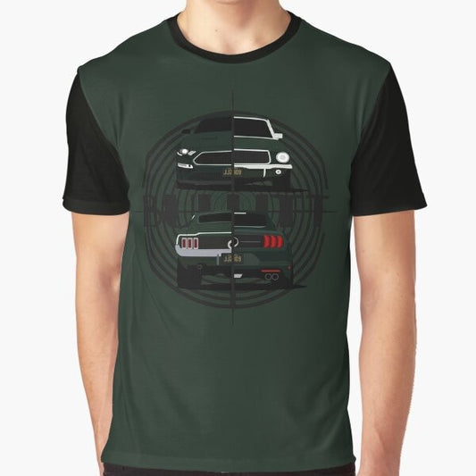 Bullitt Generations Graphic T-Shirt featuring a classic and modern Mustang muscle car design