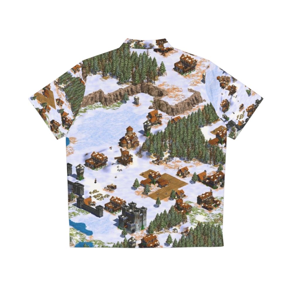 Vintage Age Of Empires Hawaiian Shirt with Snowy Landscape - Back