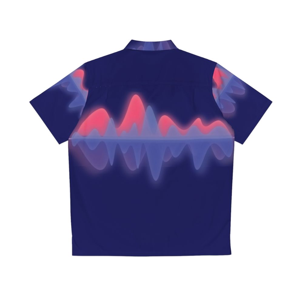 Vibrant Hawaiian shirt with audio wave pattern for music enthusiasts - Back