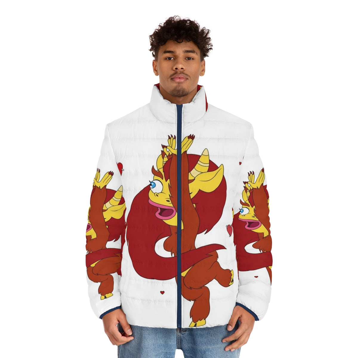 Big Mouth Connie Dance Puffer Jacket featuring a gun and weapon design - men front