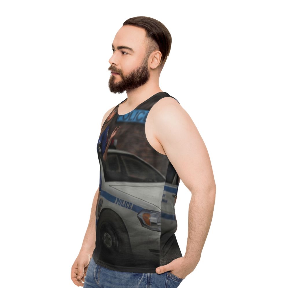 Unisex superhero costume police uniform anime-style tank top - men side