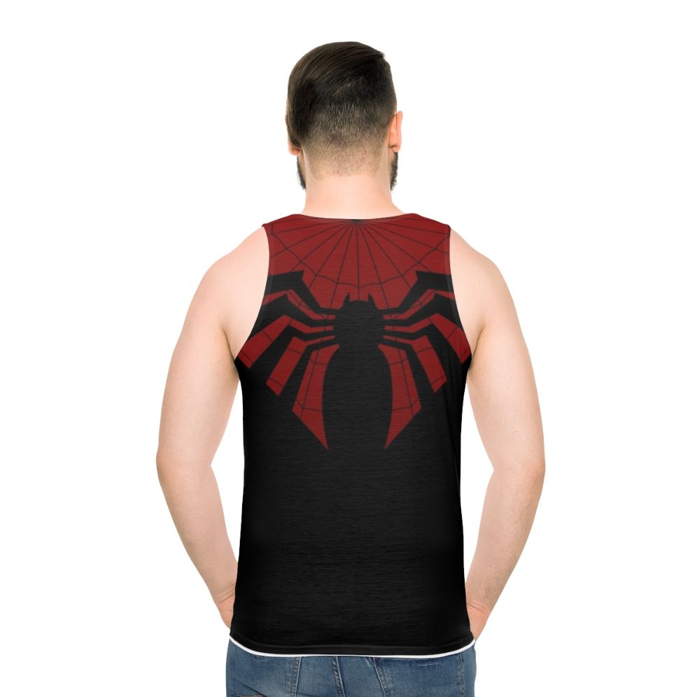 Superhero Webbed Unisex Tank Top - men back