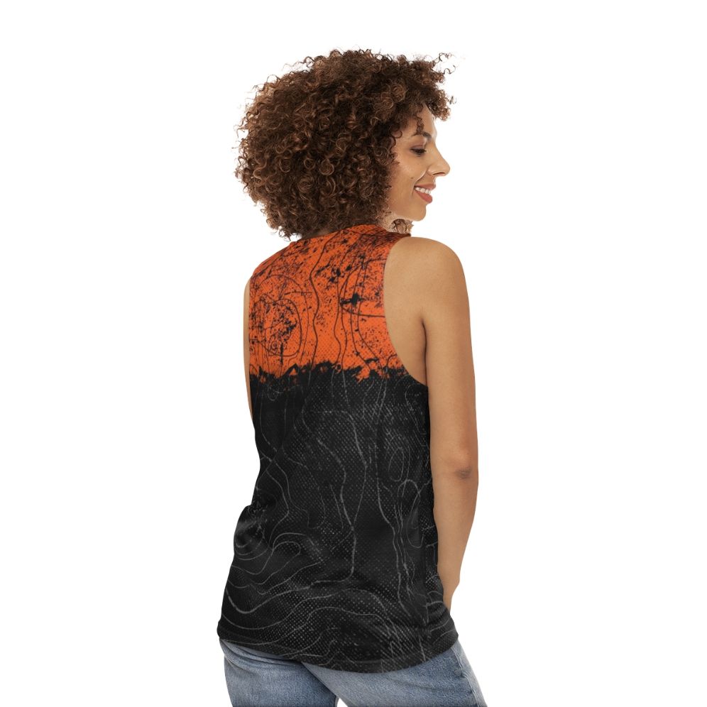 Topographic unisex tank top - women back