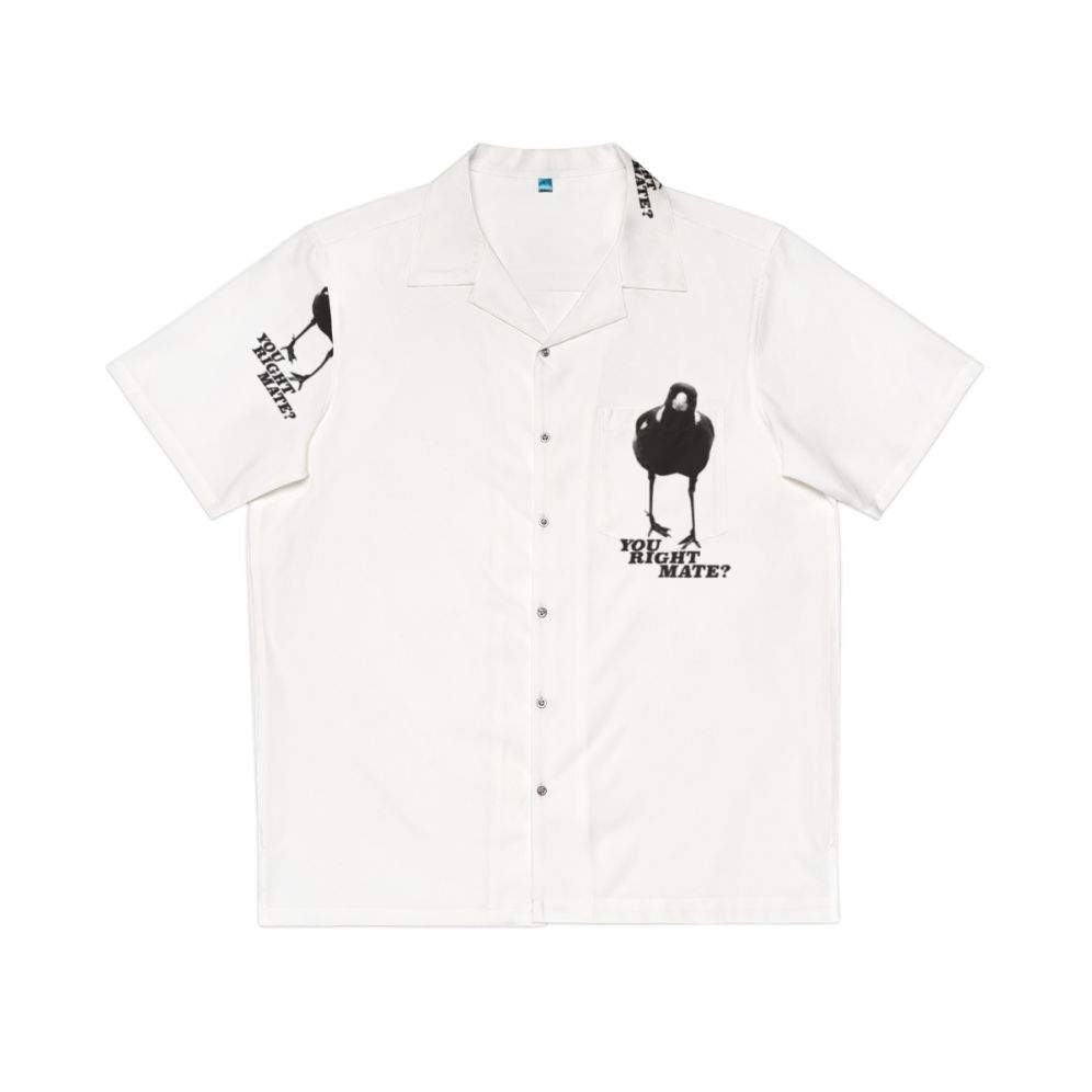 Magpie Hawaiian Shirt with Vibrant Bird Print