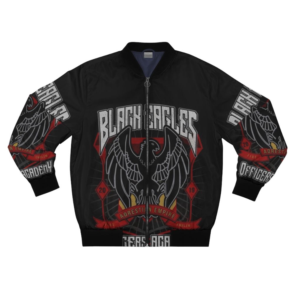 Black Eagles Crest Bomber Jacket, featuring the iconic emblem from the video game Fire Emblem: Three Houses.