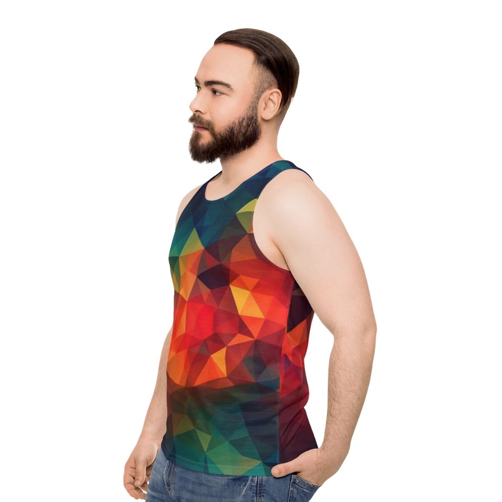 Geometric Prism Unisex Tank Top - men side