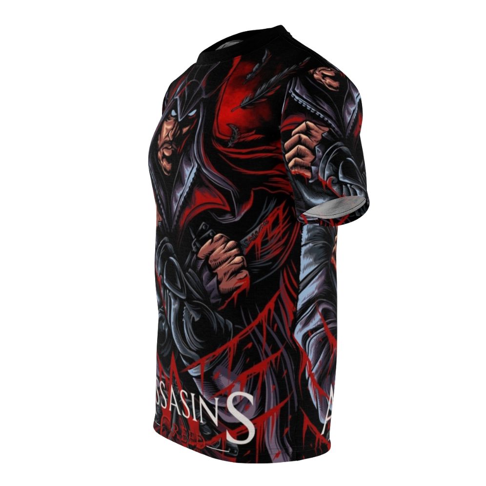 Ezio Auditore inspired all-over-print T-shirt for Assassin's Creed fans - men left