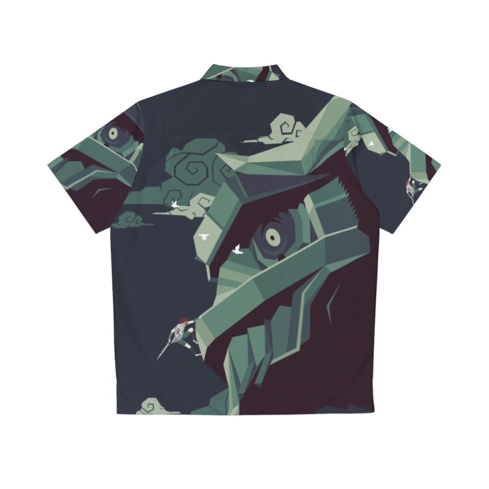 Colossal Spirit minimalist Hawaiian shirt featuring Shadow of the Colossus design - Back