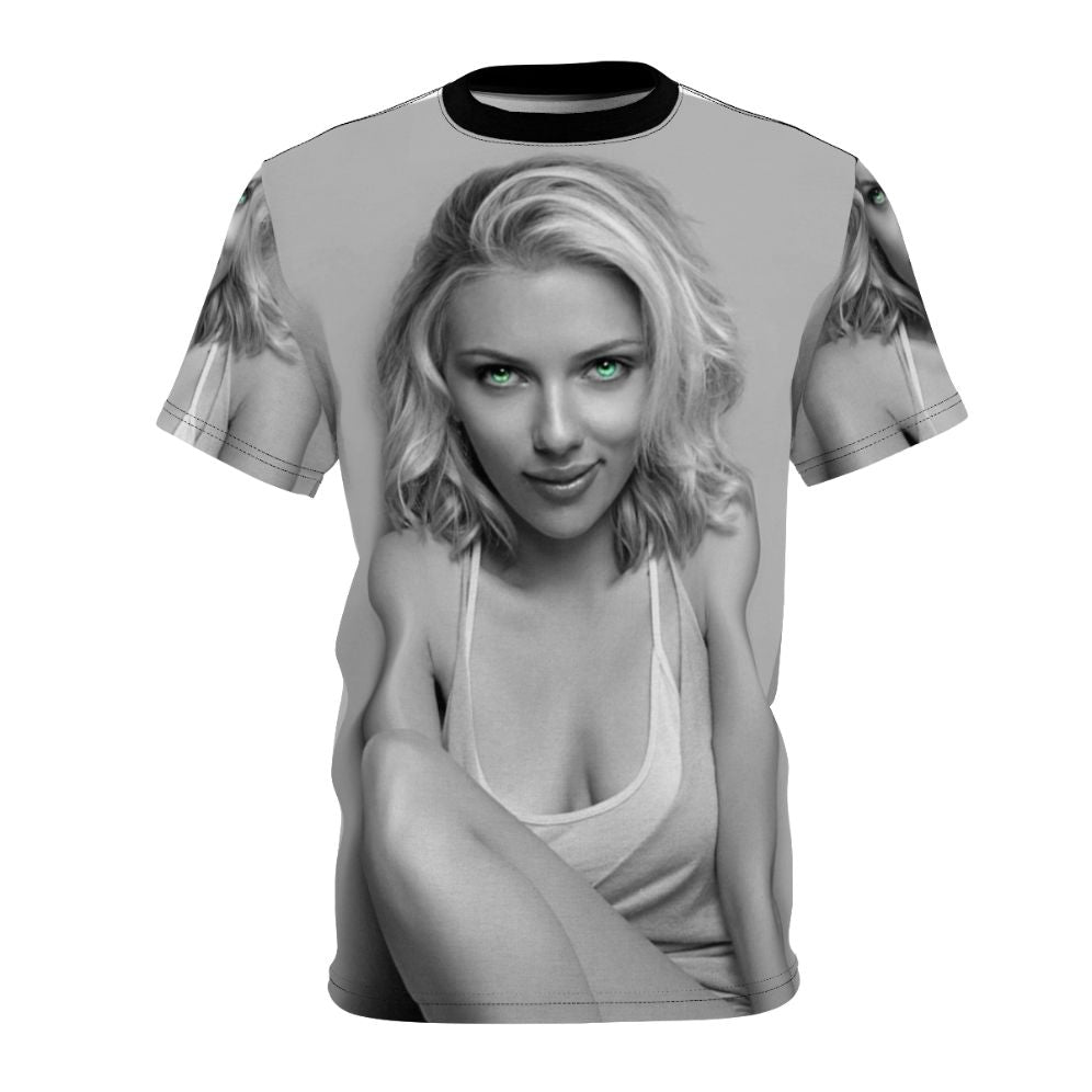 Scarlett Johansson inspired women's t-shirt with Black Widow graphic