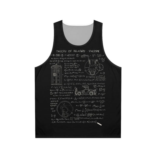 Unisex tank top with theory of relativity and spacetime design