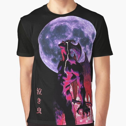 Akira Devilman Crybaby anime graphic t-shirt, featuring a striking design with the iconic characters and 90s aesthetic.