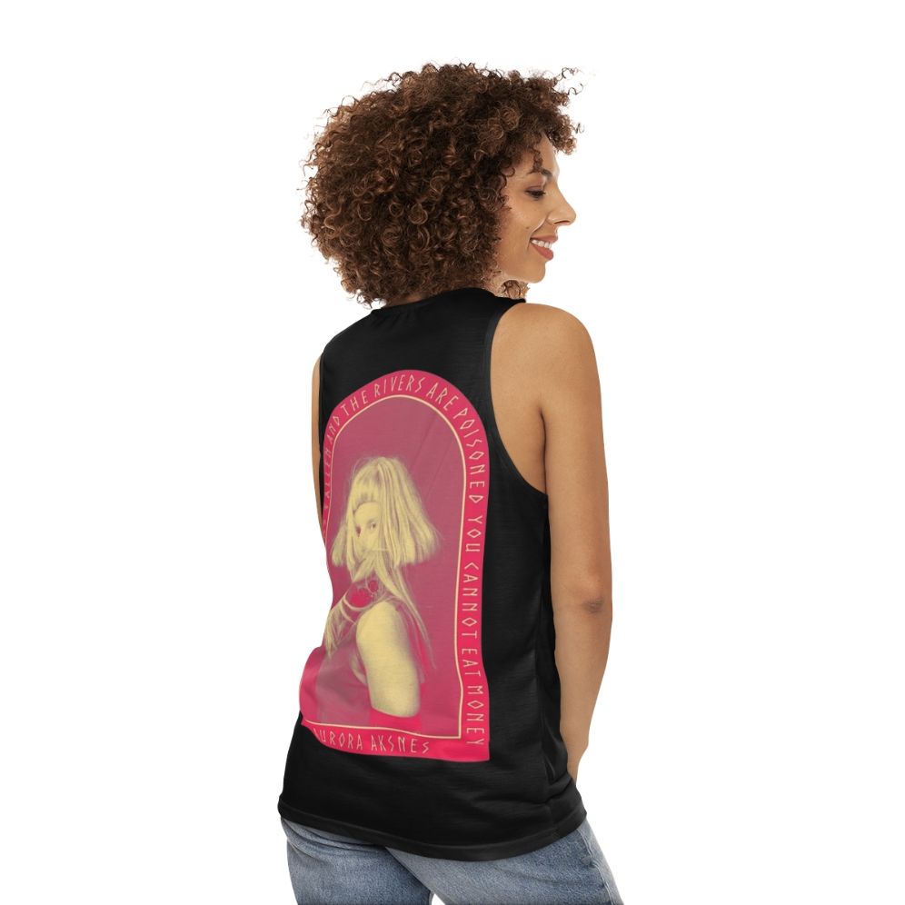 Unisex tank top with Aurora Aksnes' logo and artwork - women back