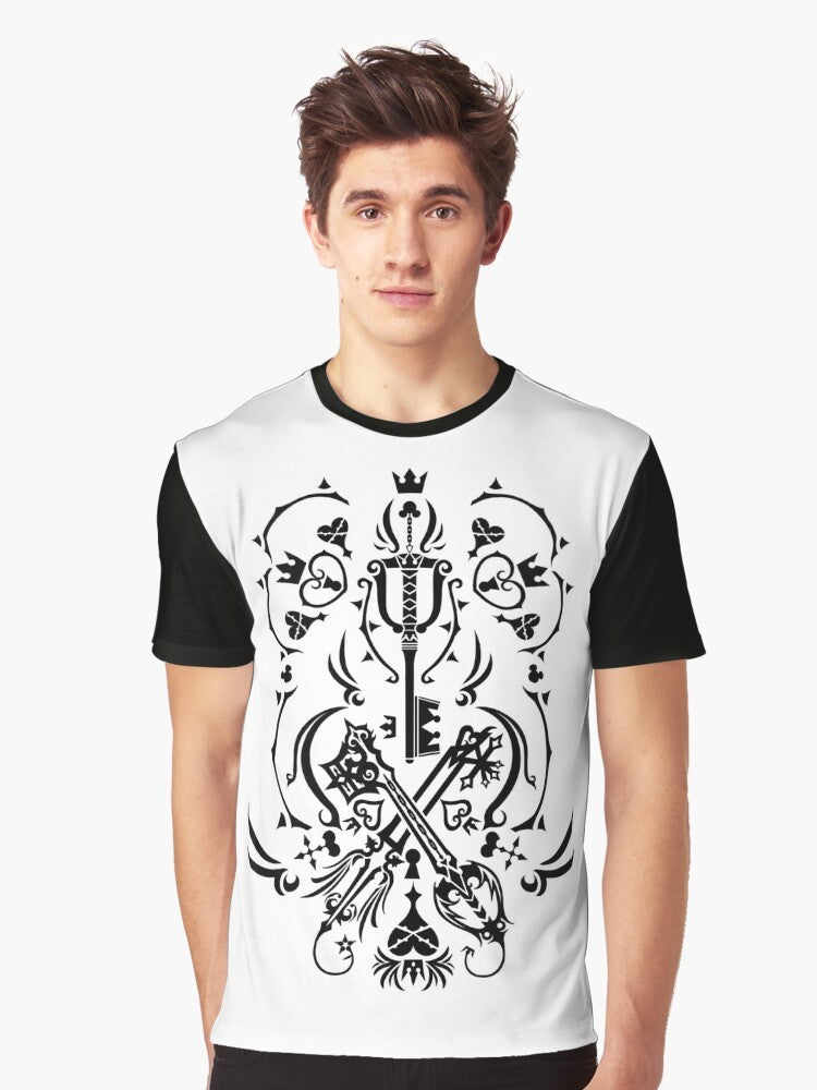 Kingdom Hearts graphic t-shirt featuring the iconic game logo and characters - Men