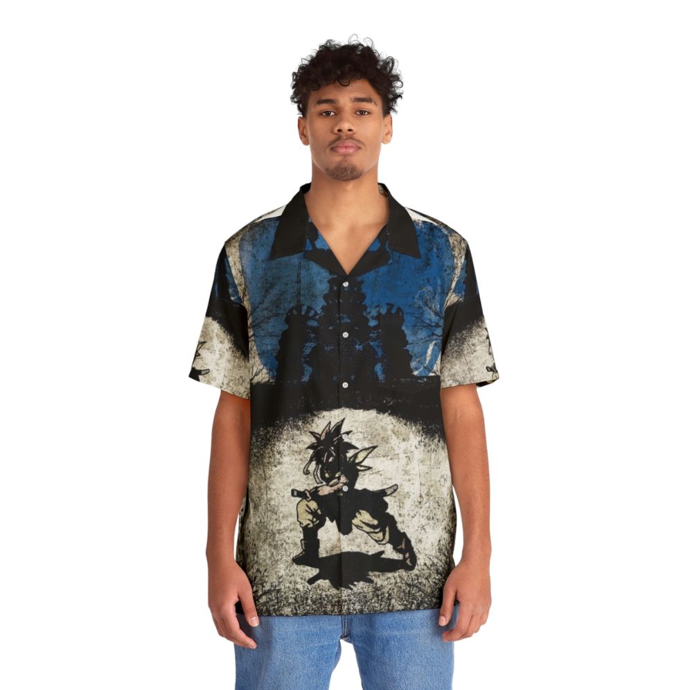 Chrono Trigger minimalist art Hawaiian shirt featuring the silent protagonist - People Front