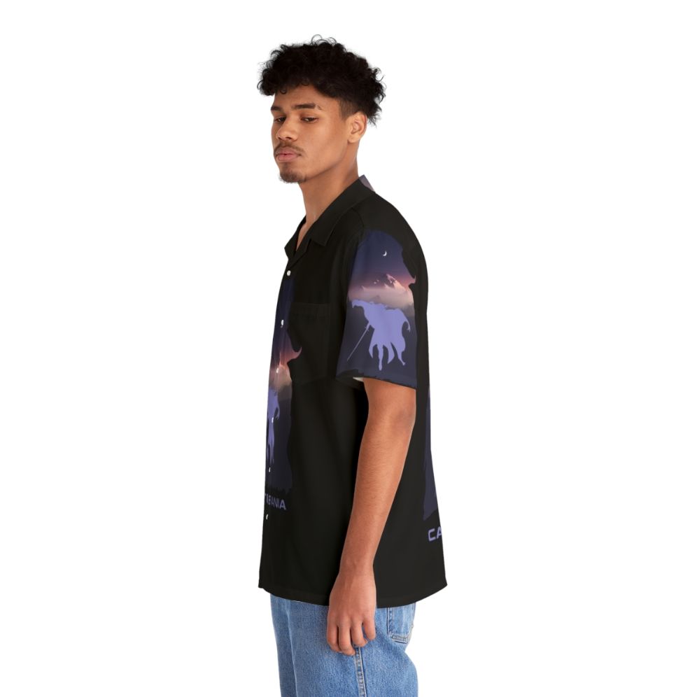 Castlevania inspired Hawaiian shirt with Alucard vampire aesthetic design - People Left