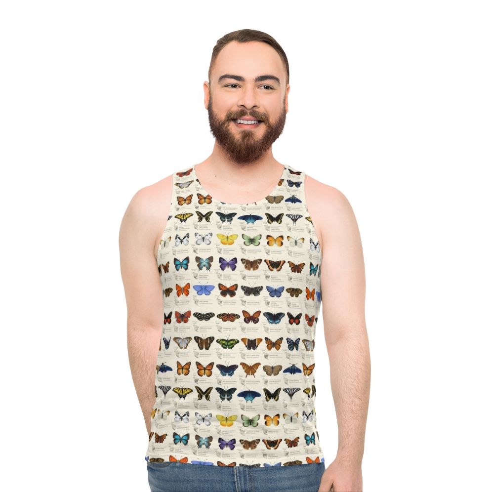 Butterflies Of North America unisex tank top with nature and science graphic design - men