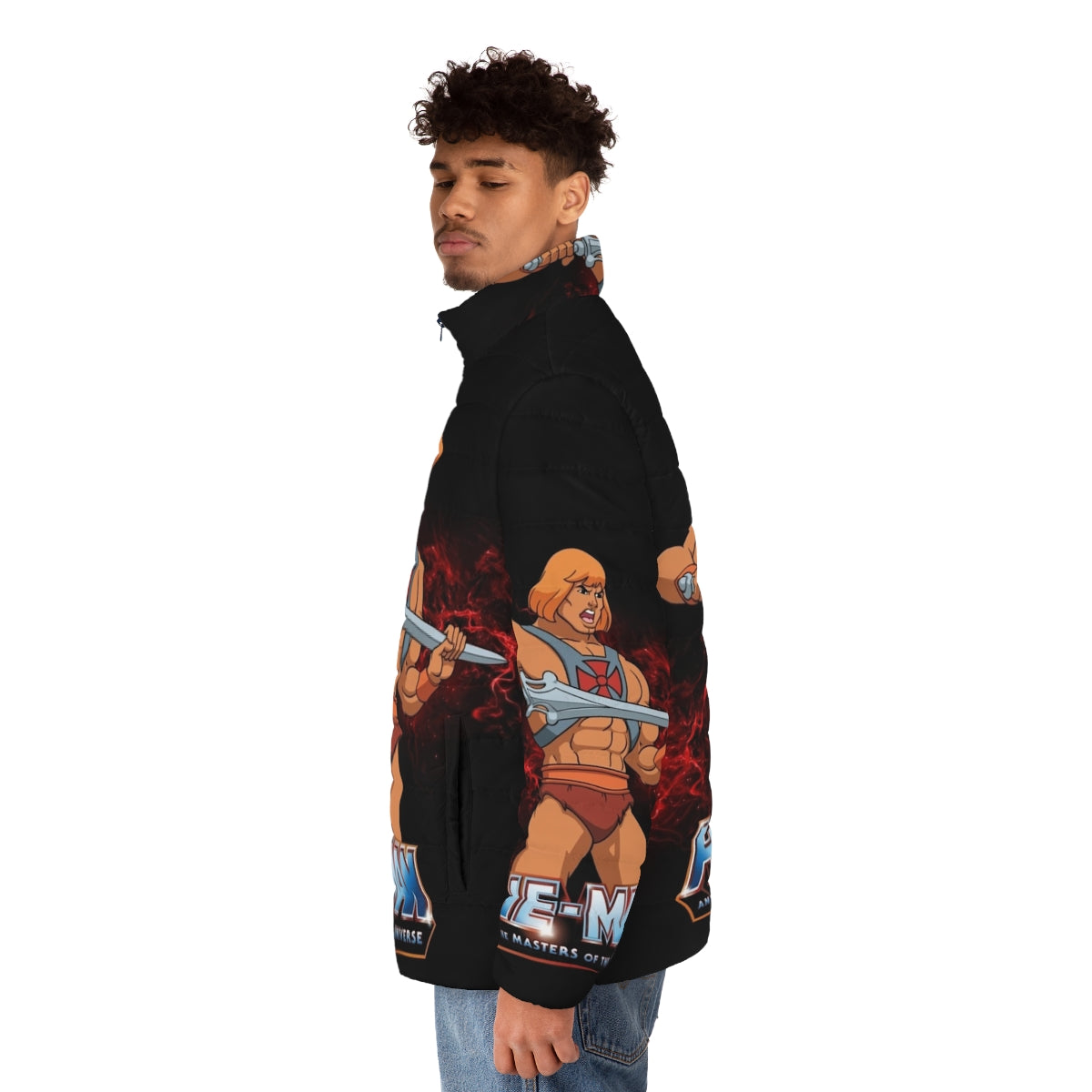 He Man Masters of the Universe Puffer Jacket - men side left