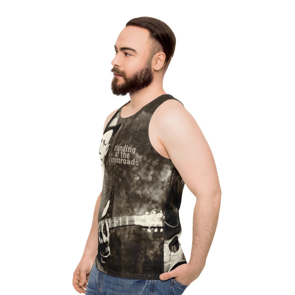 Blues guitar crossroads unisex tank top - men side