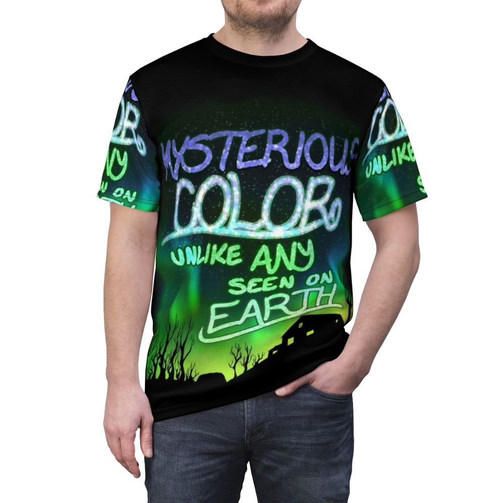 Mysterious color t-shirt inspired by cosmic horror sci-fi - men front