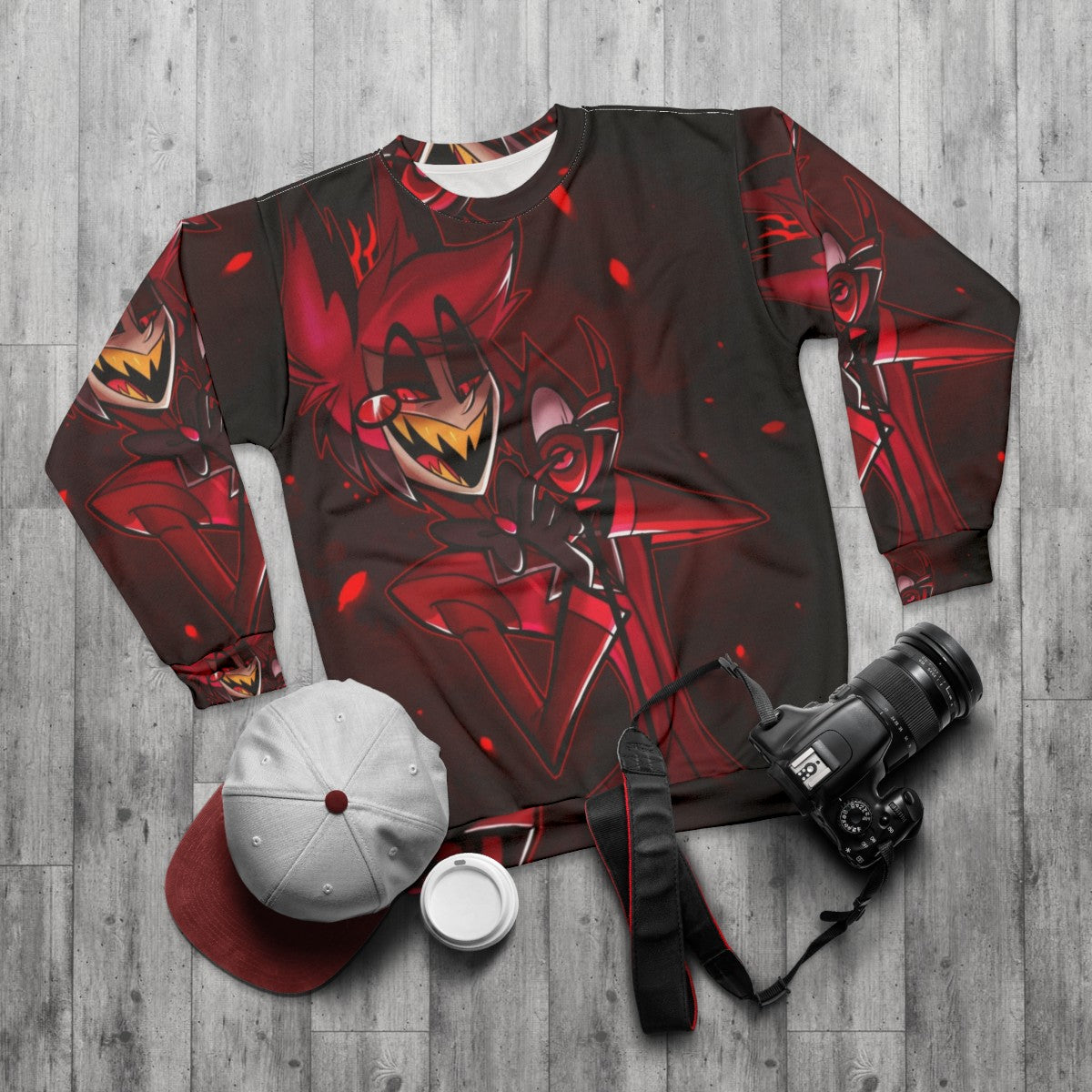 Hazbin Hotel Alastor Sweatshirt - flat lay