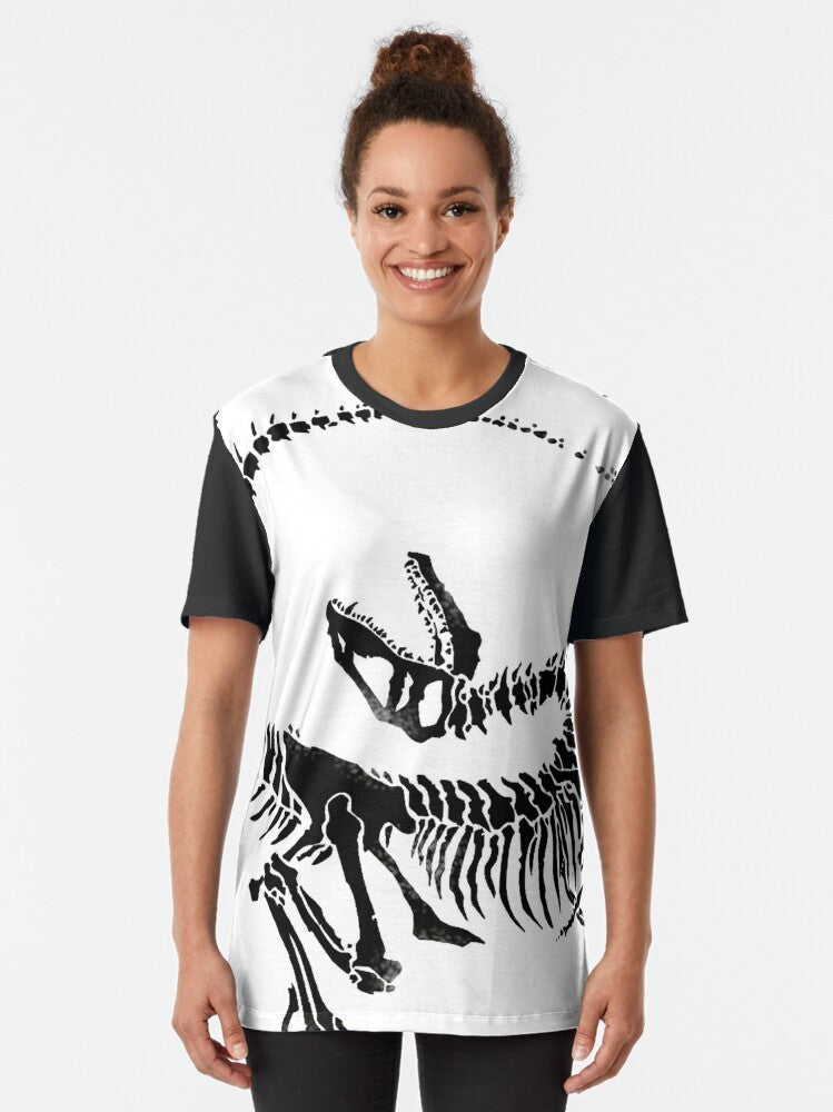 Velociraptor skeleton graphic design on a t-shirt - Women