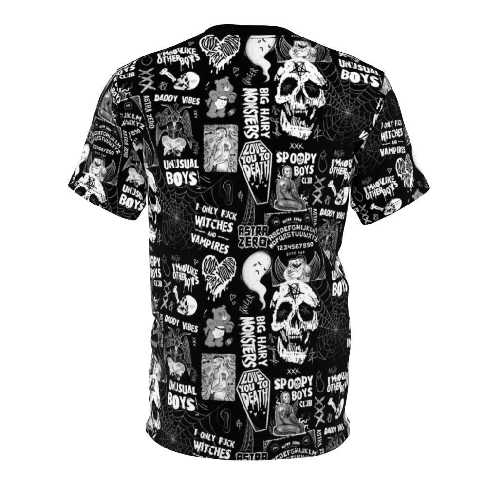 Edgy queer punk t-shirt with gothic, spooky, and supernatural design elements - Back