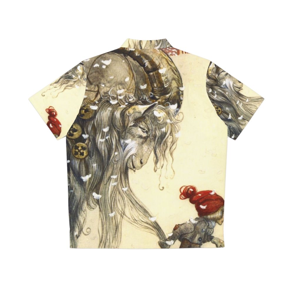 Yule Goat John Bauer Christmas Hawaiian Shirt - Back