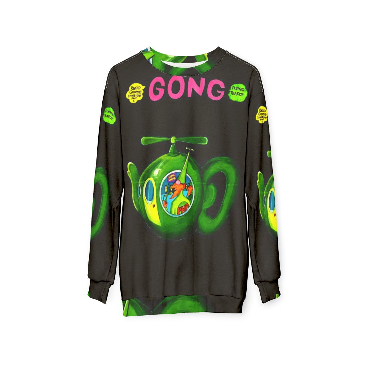 Vintage Gong Flying Teapot Sweatshirt - hanging