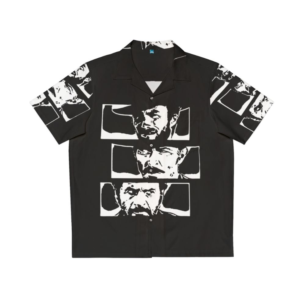 Vintage Hawaiian shirt featuring "The Good, The Bad and The Ugly" movie characters