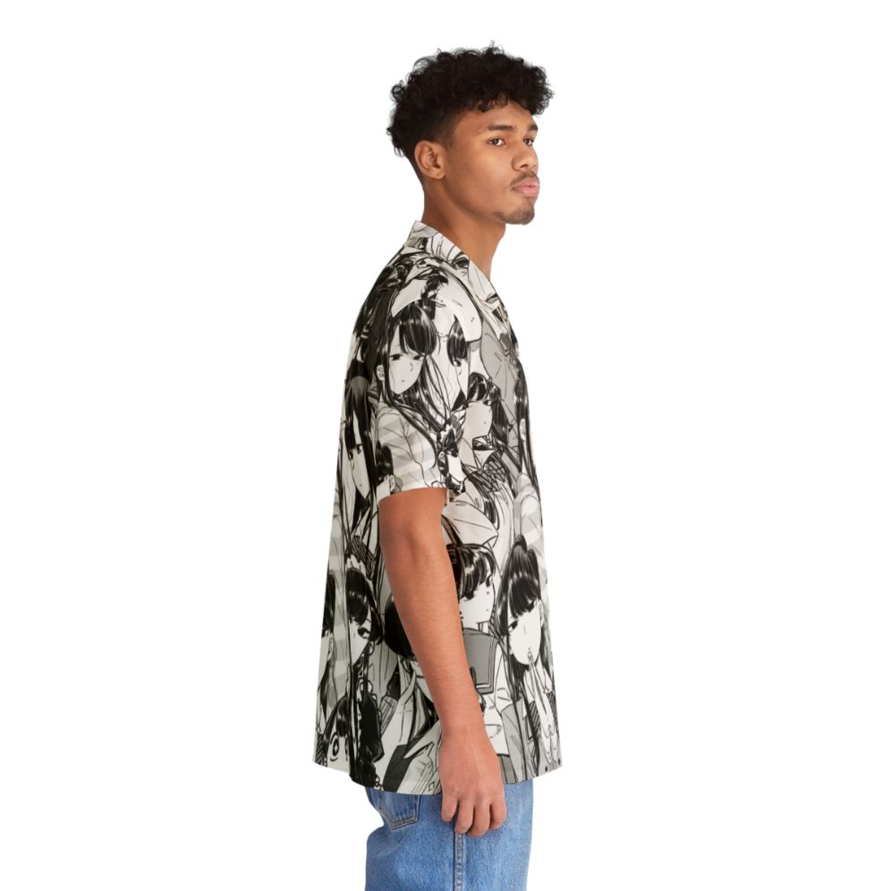 Komi The Silent Goddess Hawaiian Shirt, anime inspired black and white design - People Pight