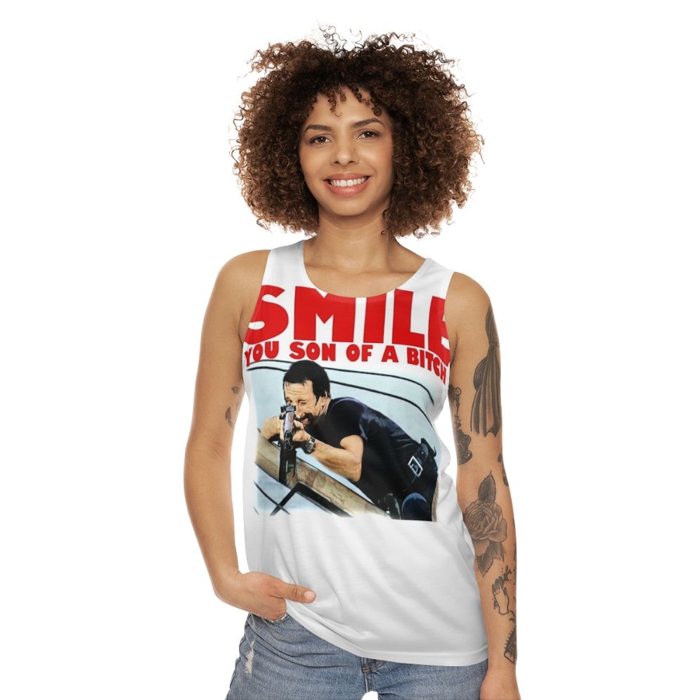 Smile Unisex Tank Top Inspired by the Movie Jaws - women