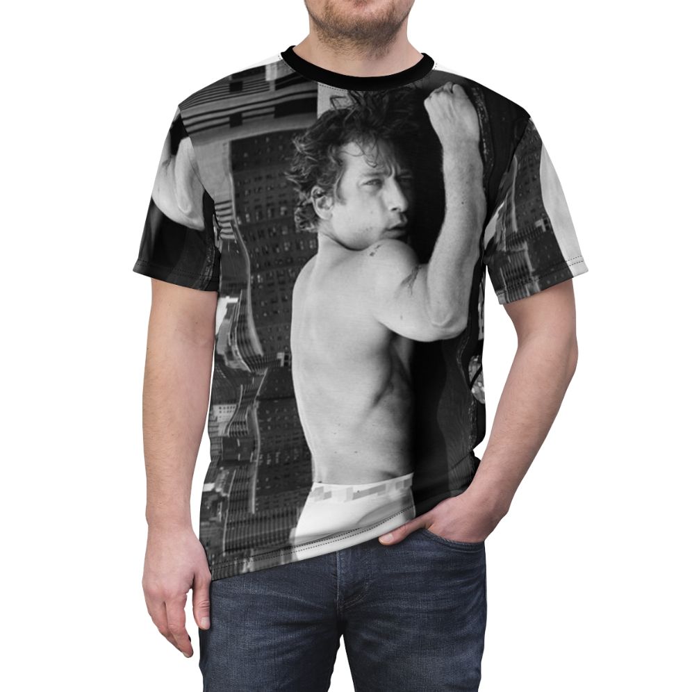 Vintage-style t-shirt featuring a portrait of Jeremy Allen White, star of The Bear and Shameless - men front