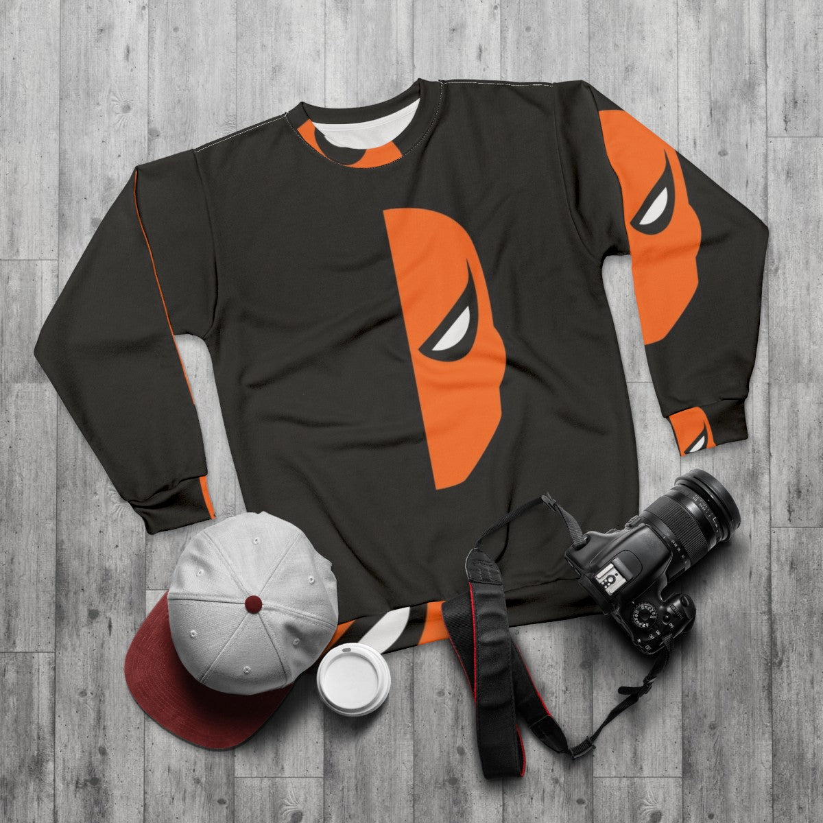 Deathstroke the Supervillain DC Comics Arkham Action Figure Sweatshirt - flat lay