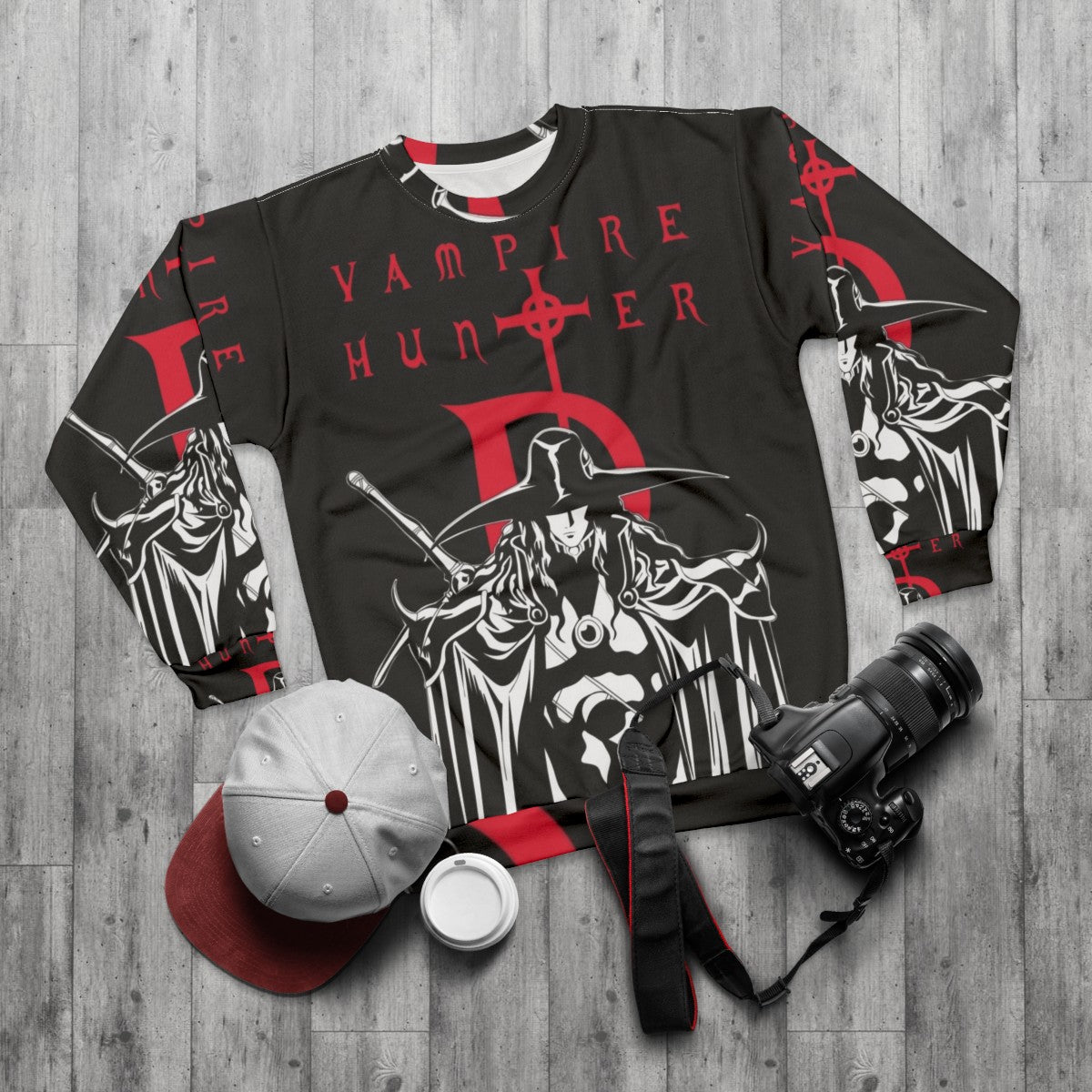 Vampire Hunter D Anime Sweatshirt - flat lay