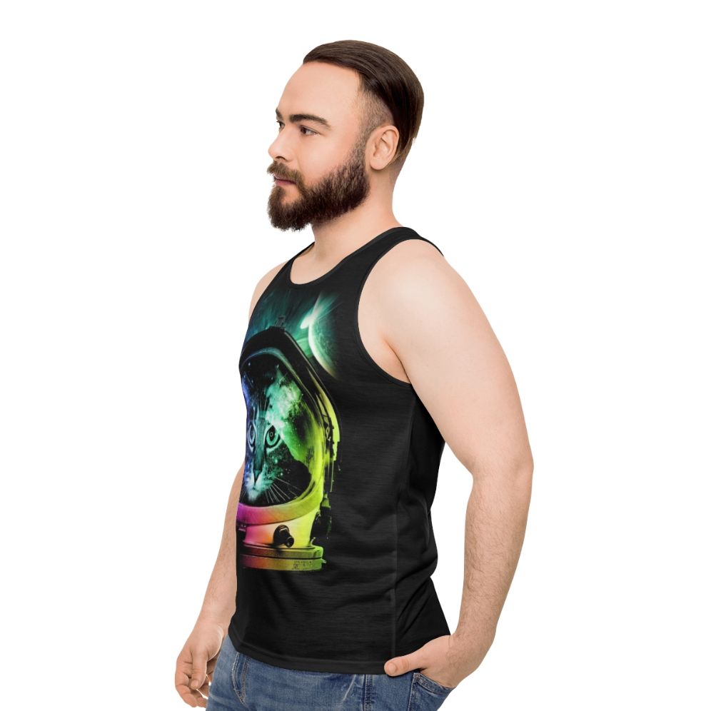 Astronaut Cat Unisex Tank Top - men side