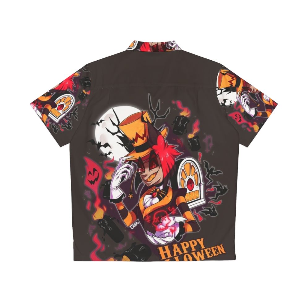 Haunting Hawaiian Shirt with Hazbinhotel Alastor Graphic - Back