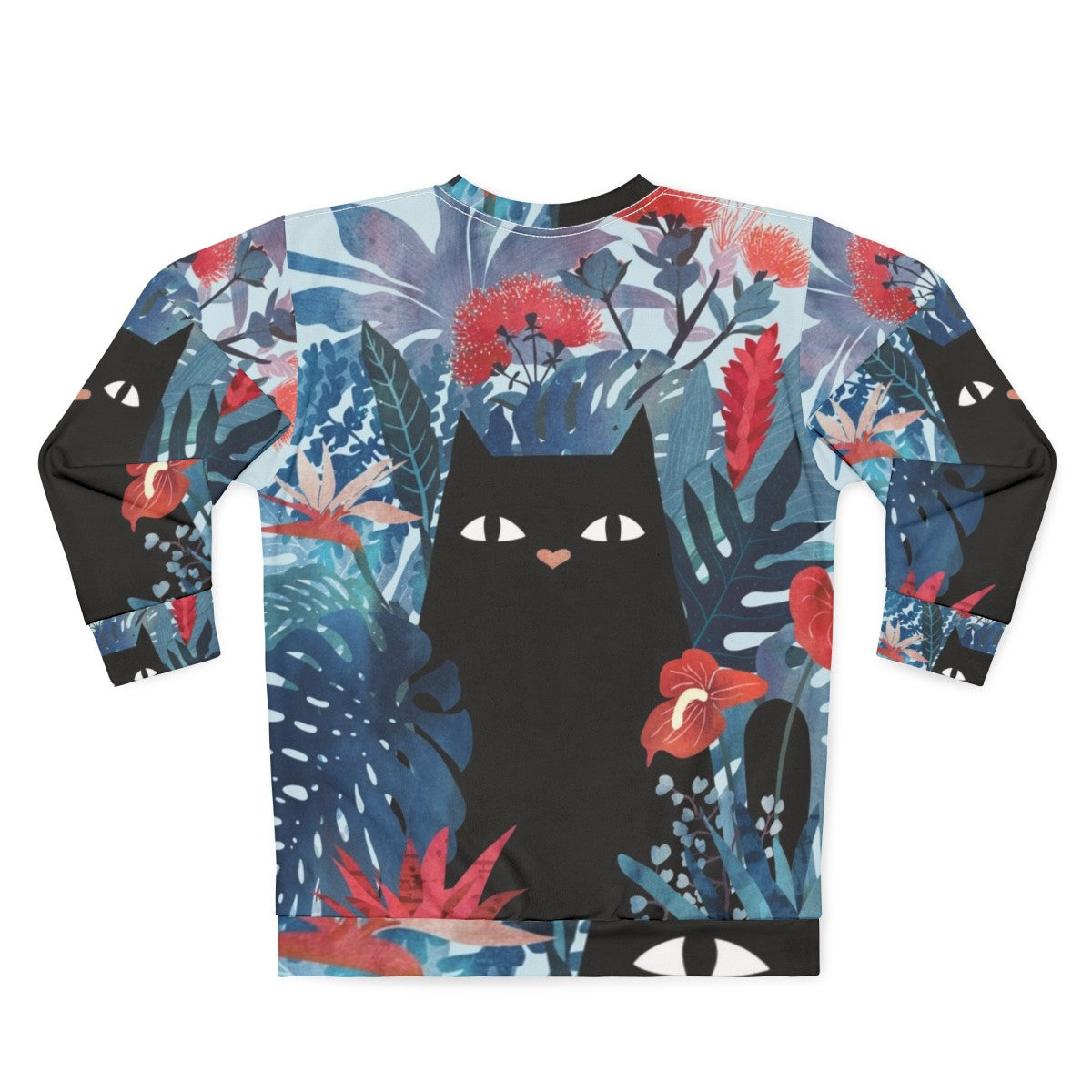 Blue Hawaii Tropical Floral Sweatshirt - Back