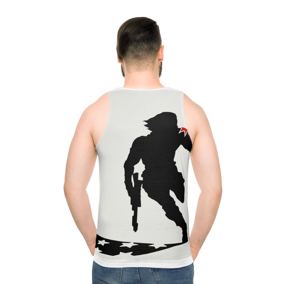 The Winter Soldier Silhouette Unisex Marvel Tank Top - men back