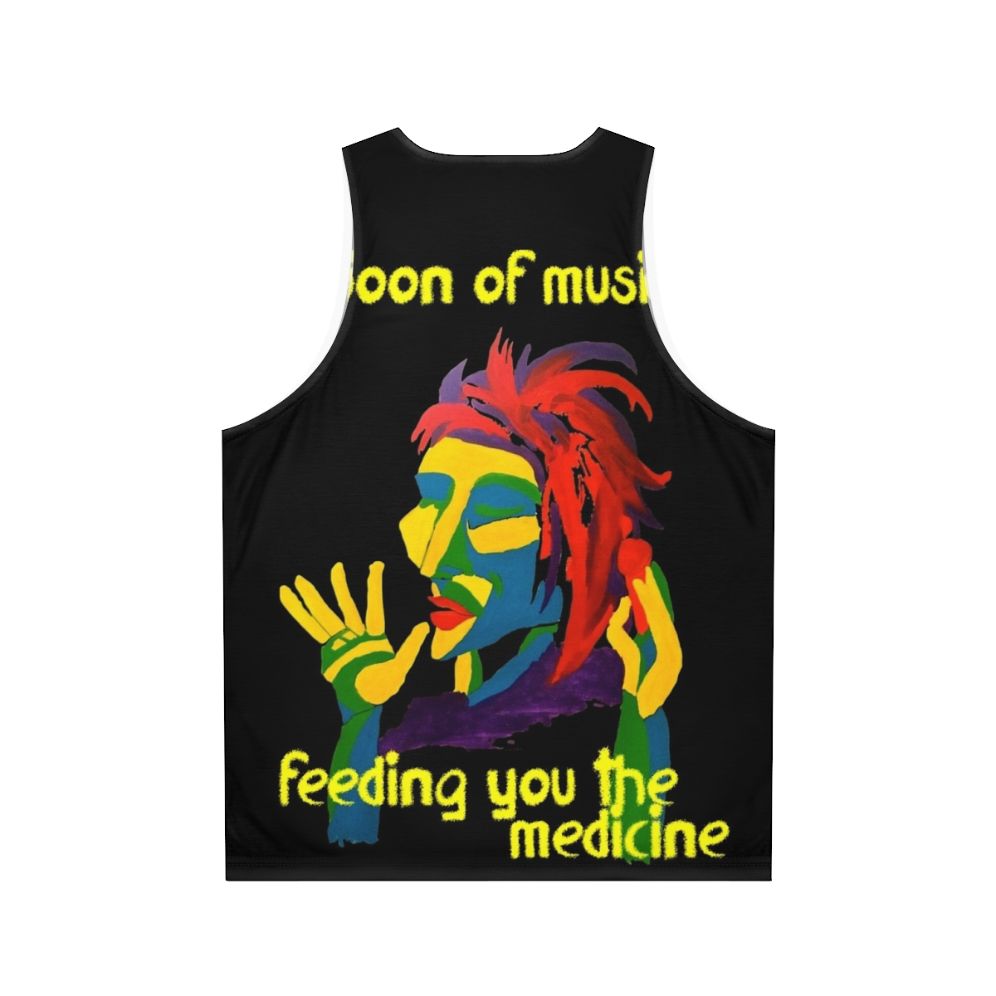 Unisex tank top featuring a "Spoon of Music" design for music lovers - Back