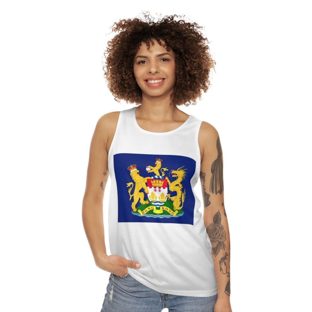 Hong Kong Autonomy Movement Flag on Unisex Tank Top - women