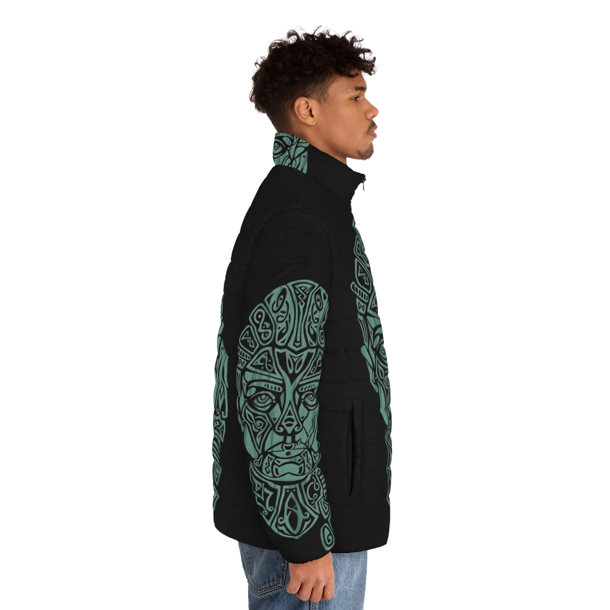 Assassin's Creed Eivor Celtic Portrait Puffer Jacket - men side right