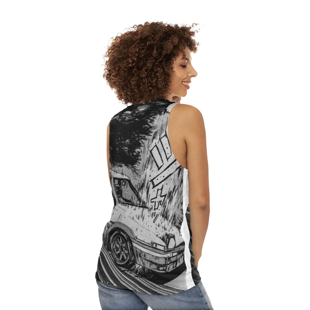 Initial D Ae86 drifting unisex tank top - women back